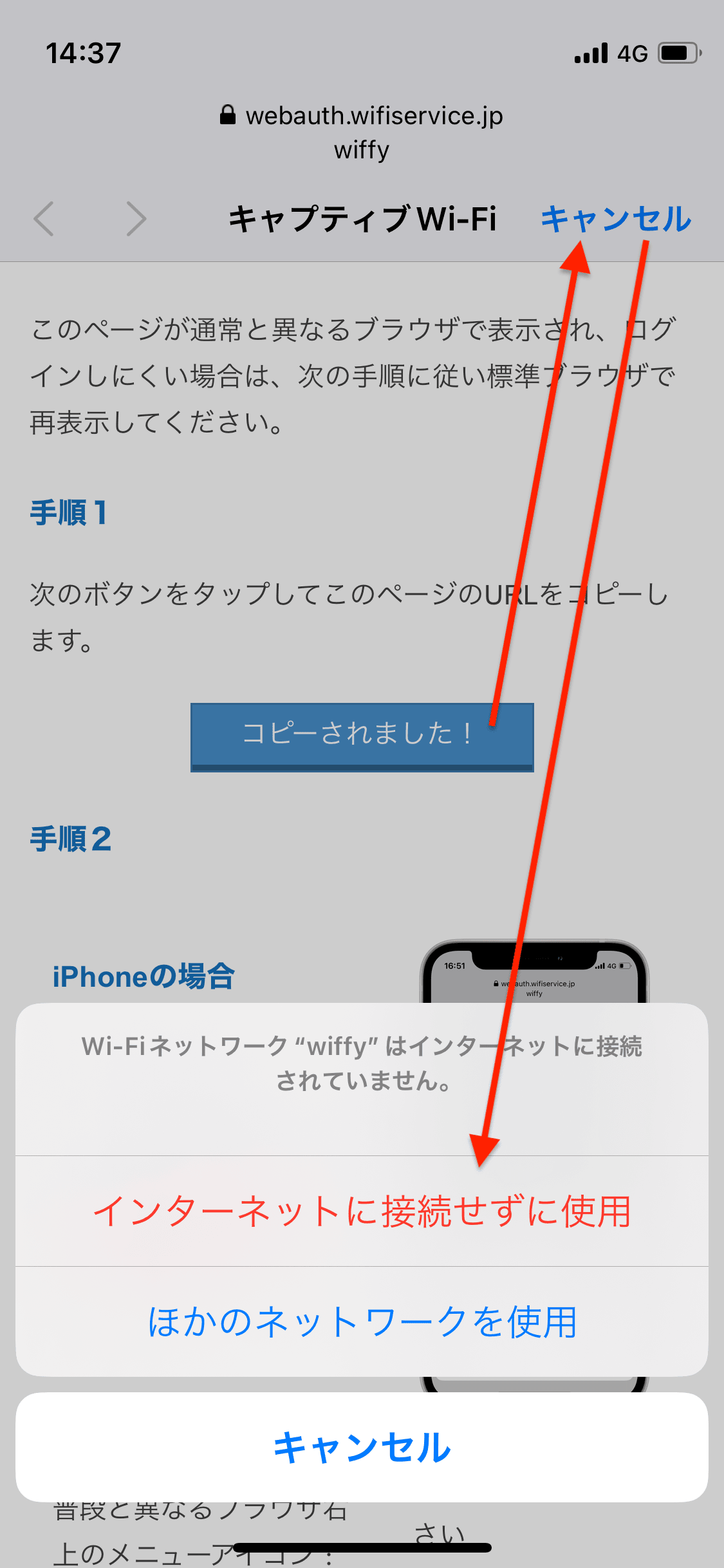 インターネットに接続せず使用